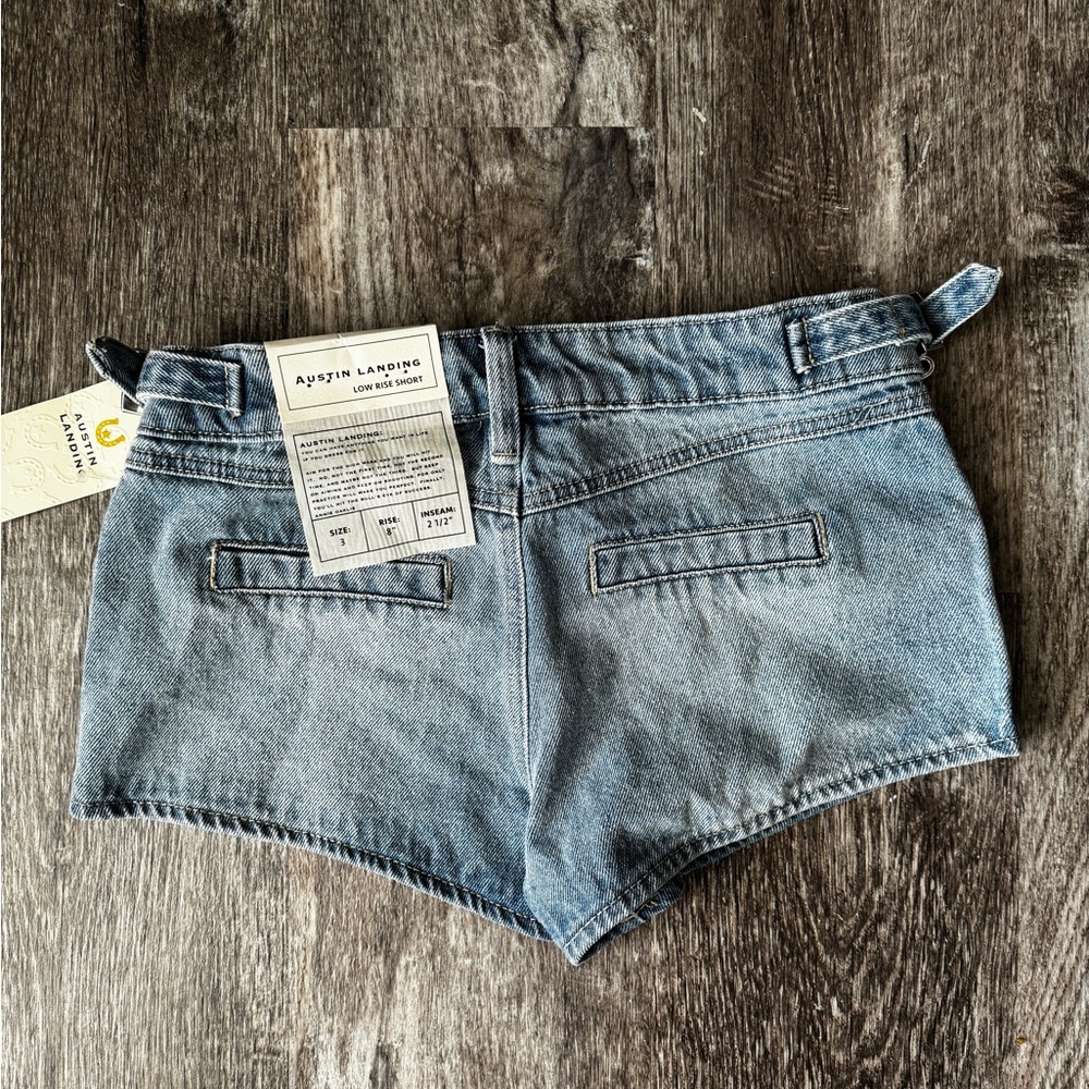 Denim Low Rise Mini Shorts - Picture 2 of 2